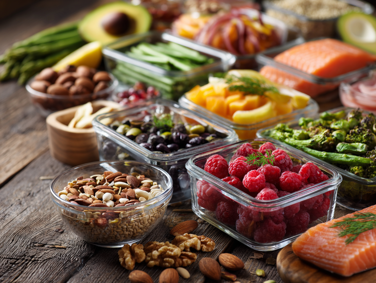 Різноманітні корисні продукти та збалансоване харчування